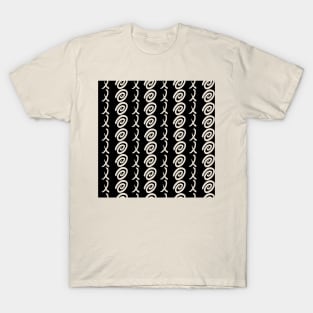 Hugs and kisses Ivory on Black Pattern T-Shirt